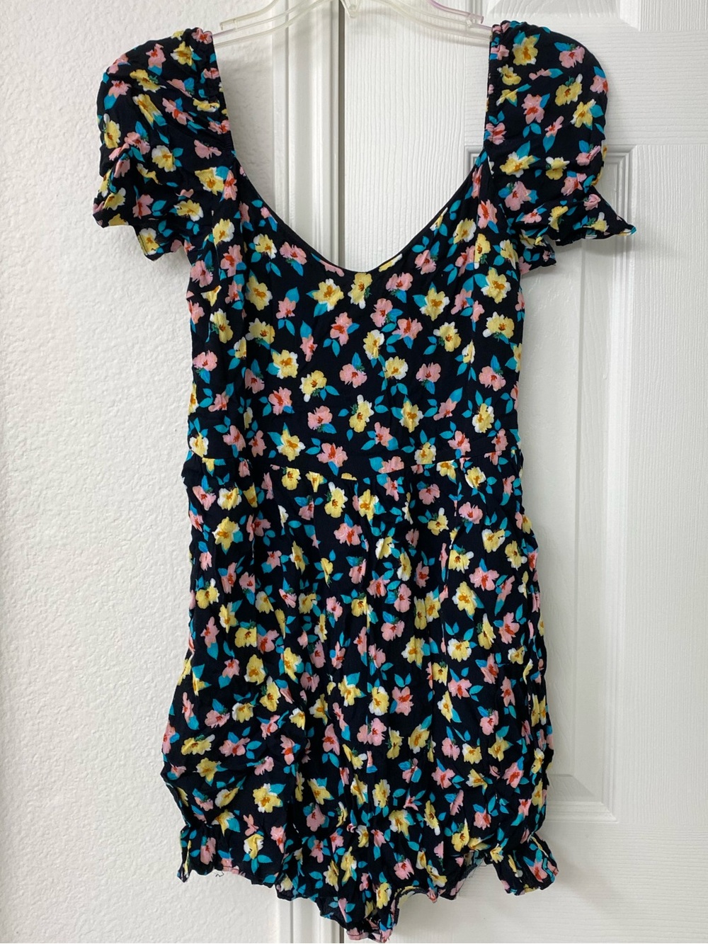 Zara Black Floral Patterned Mini Dress